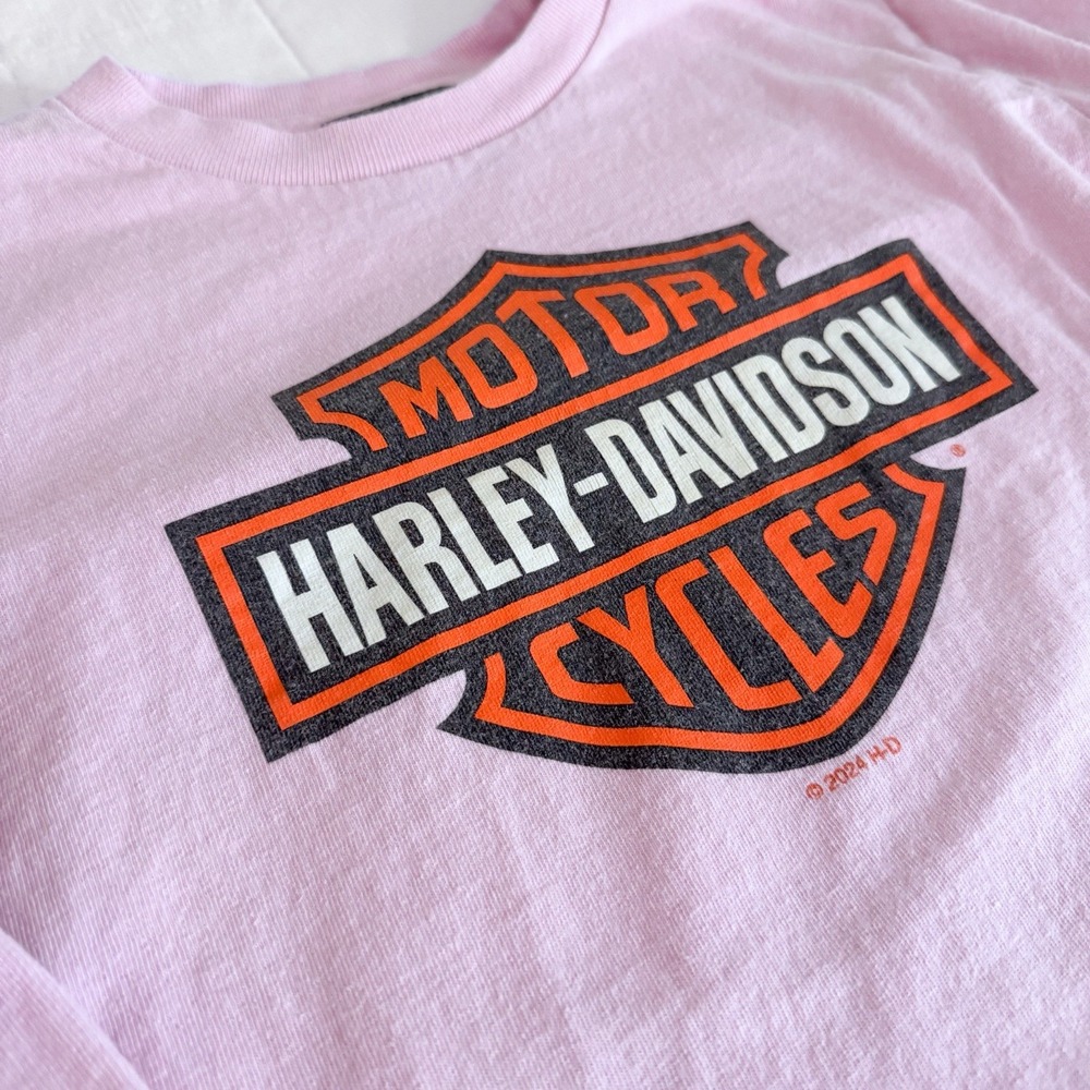 Harley Davidson‎ Girls Long Sleeve Shirt Kids 5/6 Pink. Hilton Head - Picture 2 of 7